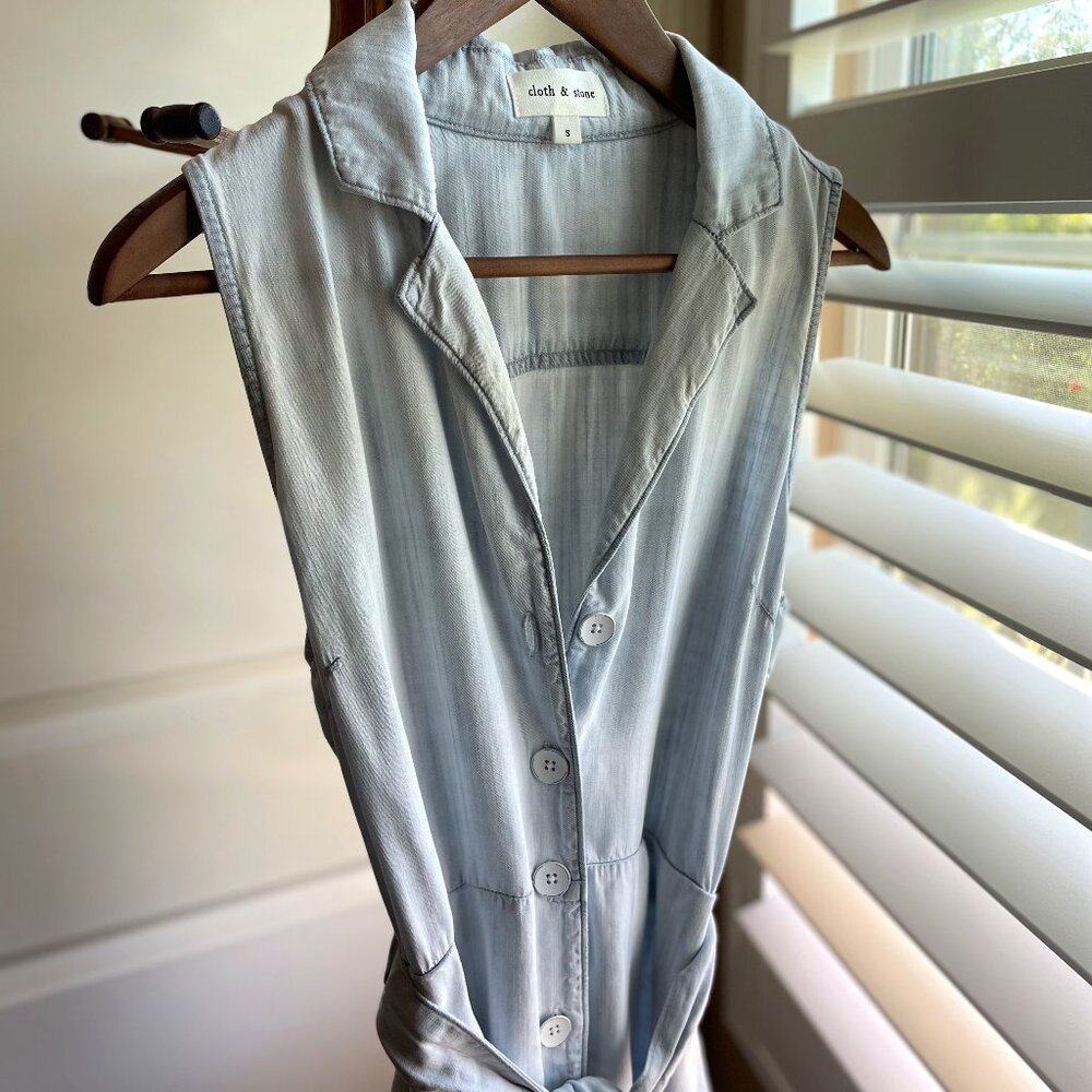 Cloth & Stone | Sleeveless Denim Shirt Dress | Size S